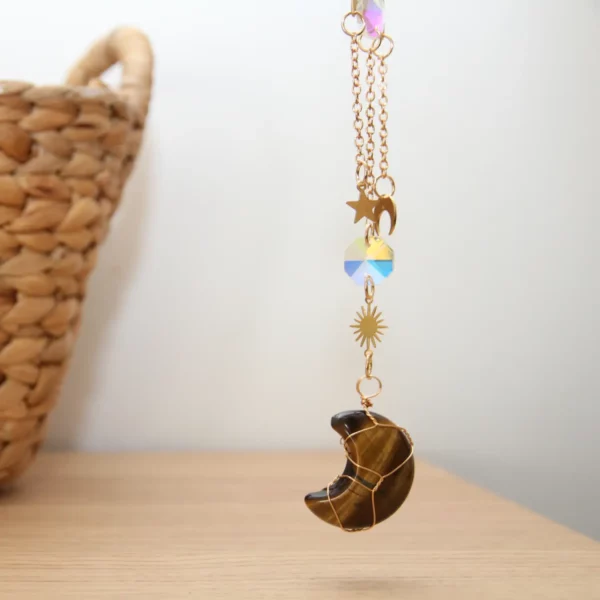 Ce suncatcher design et oeil de tigre luxueux