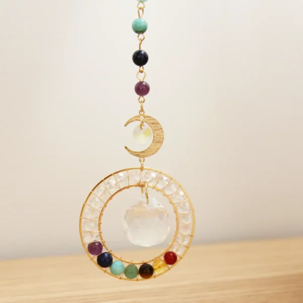 cercle doré pour ce suncatcher lithothérapie