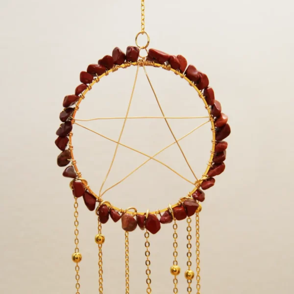 suncatcher lithothérapie avec jaspe rouge