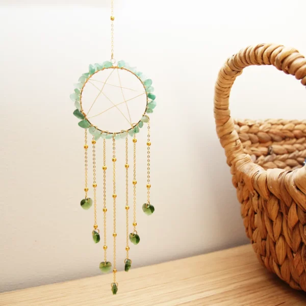 Attrape-soleil pentagramme aventurine verte