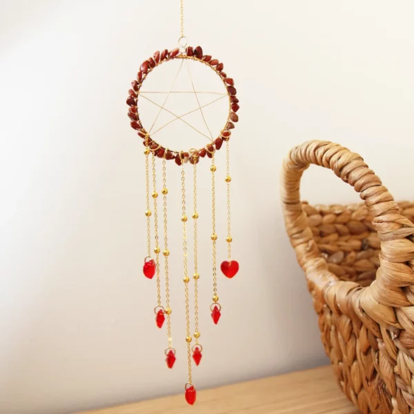 attrape soleil en pierres naturelles jaspe rouge