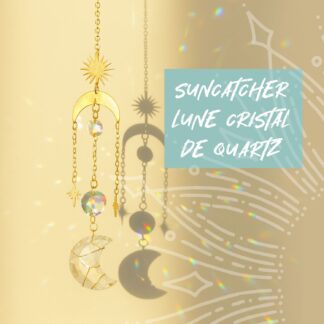 Le suncatcher avec lune en cristal de roche vous aide à grader une énergie positive dans la maison