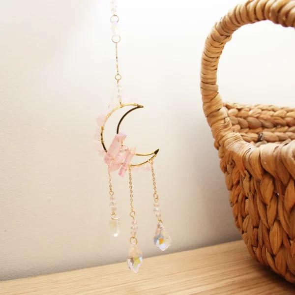 Attrape-soleil 1/2 lune Quartz Rose