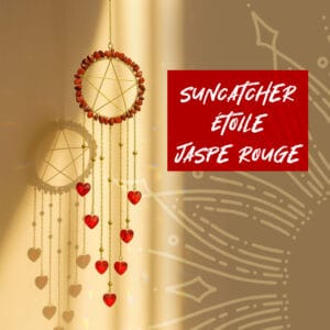 Suncatcher avec chips de jaspe rouge