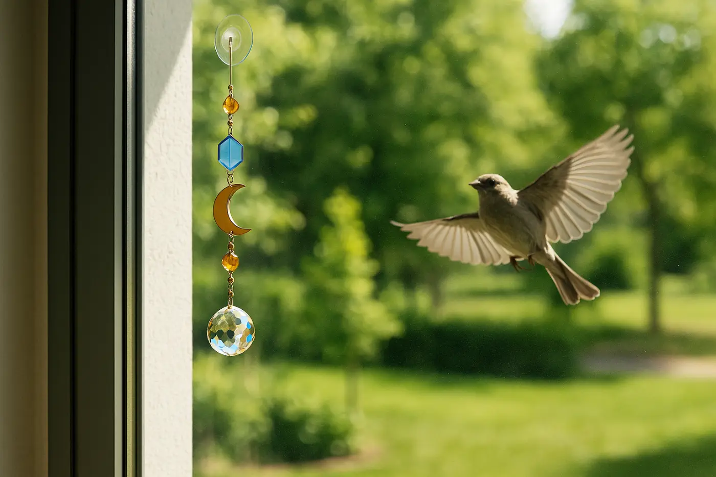 Protéger les oiseaux des chocs avec un attrape-soleil