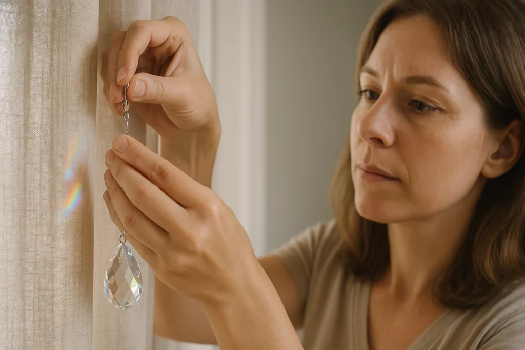 Accrocher un suncatcher à un rideau : les bonnes méthodes pour ne pas le casser