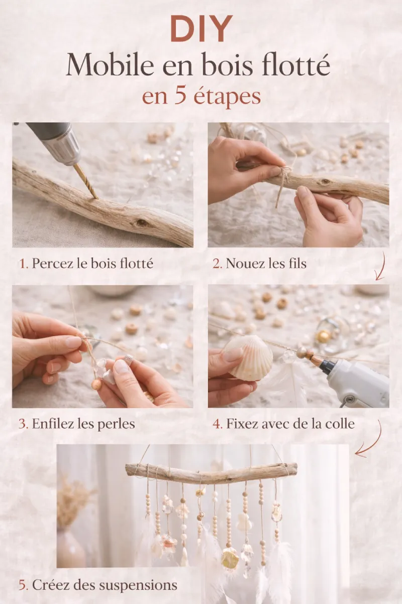 Tutoriel complet : fabriquer un mobile en bois flotté étape par étape
