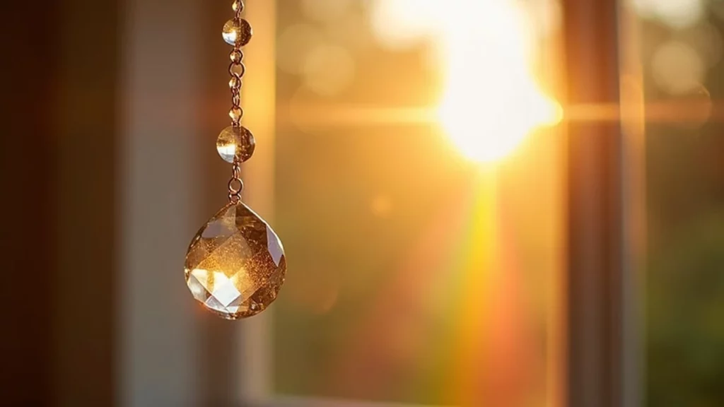 Attrape-soleil bon marché vs artisanal : ce que la différence de prix change vraiment sur les jeux de lumière — détail cristal — attrape-soleil suncatcher MonSuncatcher