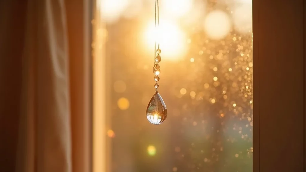 Créer un attrape-soleil personnalisé avec prénom gravé : les options DIY et les limites de la personnalisation maison — détail cristal — attrape-soleil suncatcher MonSuncatcher